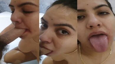 Bathroom mein Pakistani raand ne choosa apne yaar ka lund